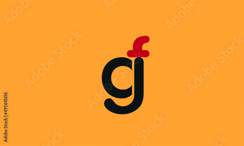 Letter Initial GF fire Vector Logo Design
