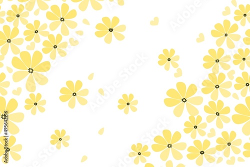 picture with yellow flowers on a white background