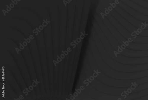 Black abstract paper cut background, black paper cut background abstract realistic papercut decoration textured with wavy layers and shadow, Paper cut vector art background.