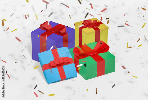 Gift boxes, gifts on a white background isolated.