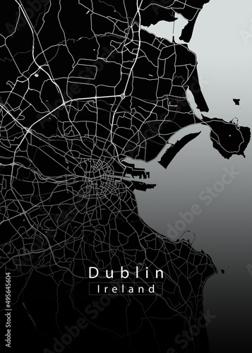 Photography Dublin Ireland City Map