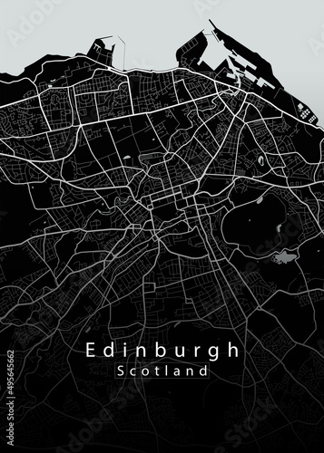 Canvas Print Edinburgh Scotland City Map