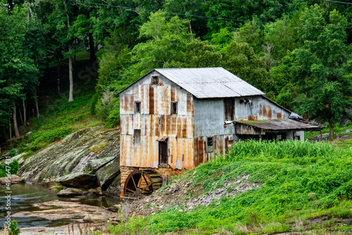Fotografie, Obraz View of Anderson's Mill, a historic water-powered gristmill on the North Tyger R
