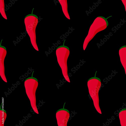 Vegetable seamless peppers pattern for fabrics and textiles and packaging and gifts and cards and linens and kids