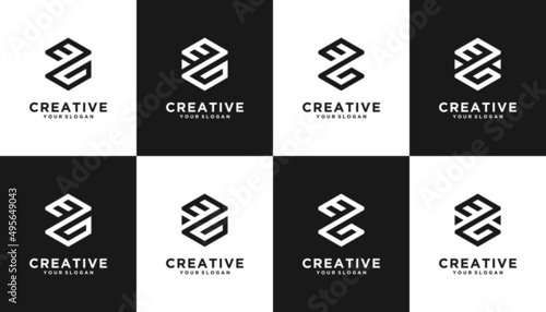 set of initial letters E G, logo reference for your business