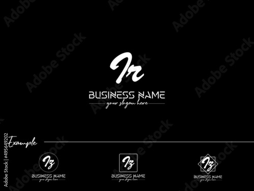 Letter IR Signature Logo, Black Ir ri Logo Icon Vector For Unique Business