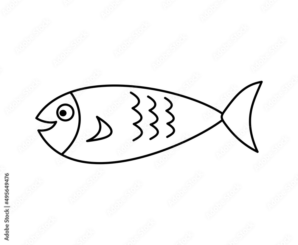 A cute black and white colouring fish swimming in its environment A cute black and white colouring fish swimming in its environment
