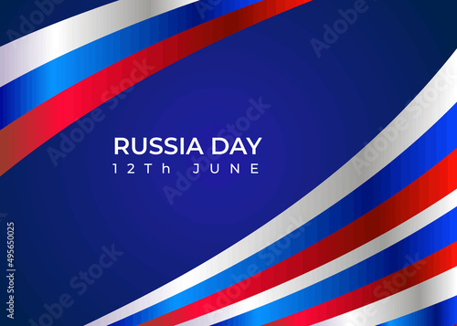 Russia Day 12 June background, banner,  greeting card illustration for the festival. Russia day flag, holiday in Russia coupon banner and flyer, postcard, celebration festival frame vector
