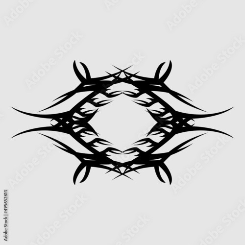Symmetrical tribal tattoo decoration design vector sngar pattern men women