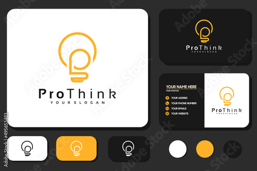 creative initial letter P logo with lights concept, logo reference for your business.