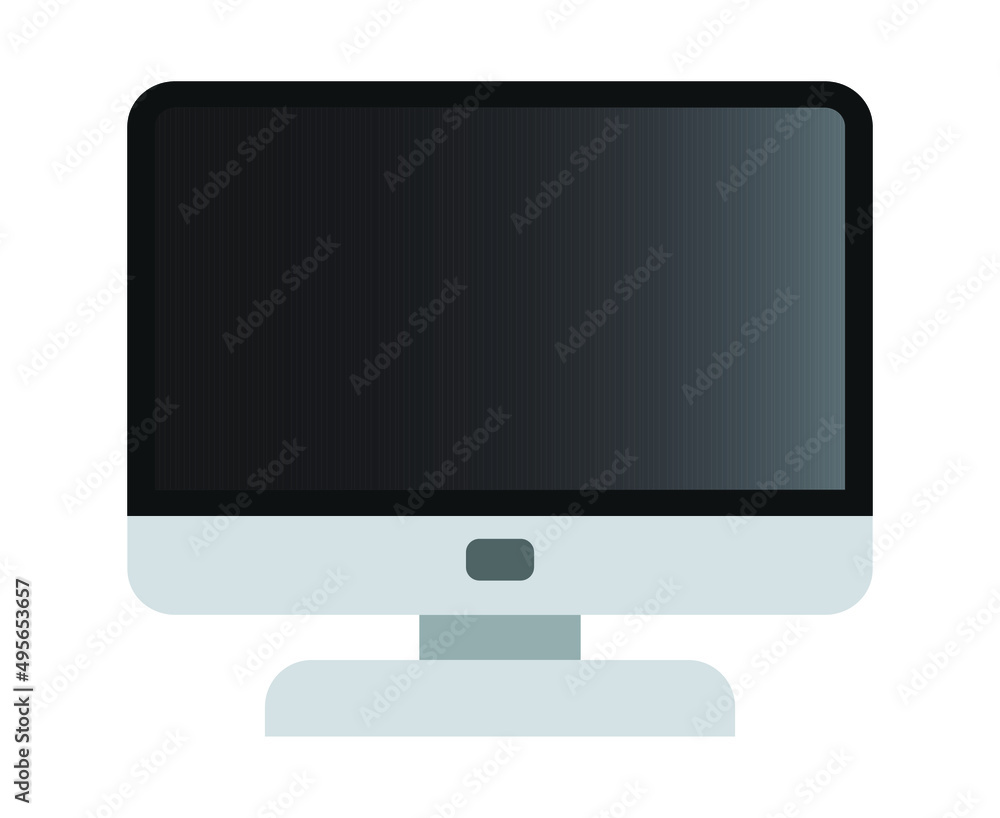 Computer monitor in trendy cartoon style icon isoalted on white background vector illustration. Computer screen show your business presentation on display device.For app, ads, web banner button ui ux. Computer monitor in trendy cartoon style icon isoalted on white background vector illustration. Computer screen show your business presentation on display device.For app, ads, web banner button ui ux.