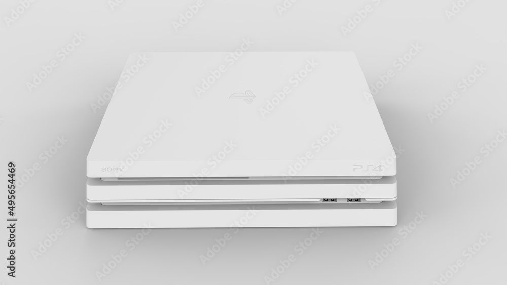 Mockup Console game 3d rendering illustration on white background Mockup Console game 3d rendering illustration on white background