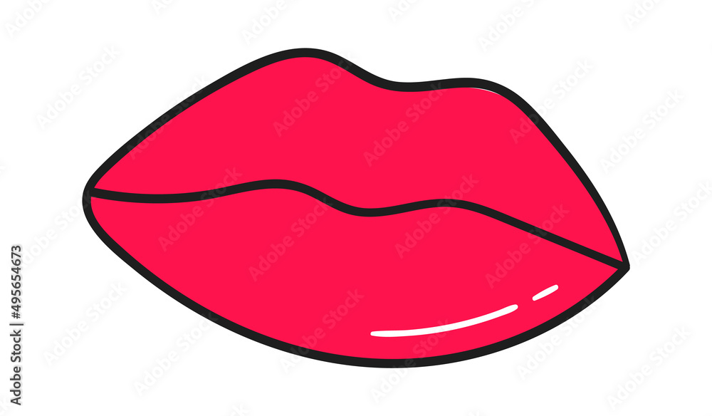 Female Lips Icon. Vector illustration Female Lips Icon. Vector illustration