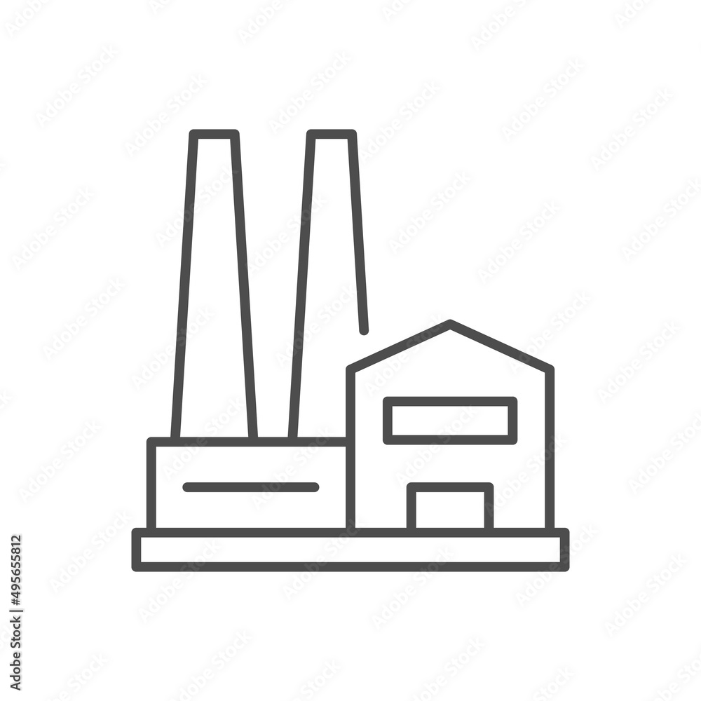 Factory or plant line outline icon Factory or plant line outline icon
