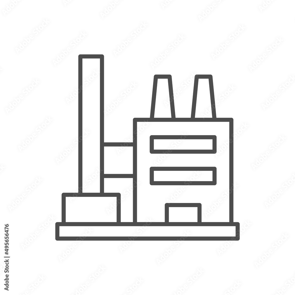 Factory or plant line outline icon Factory or plant line outline icon