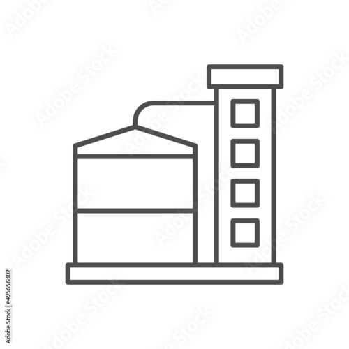 Grain elevator line outline icon