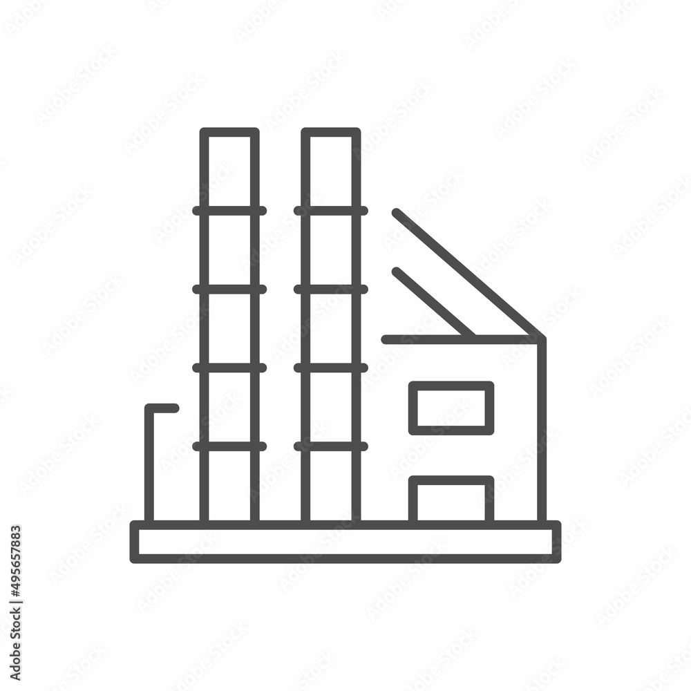 Factory or plant line outline icon Factory or plant line outline icon