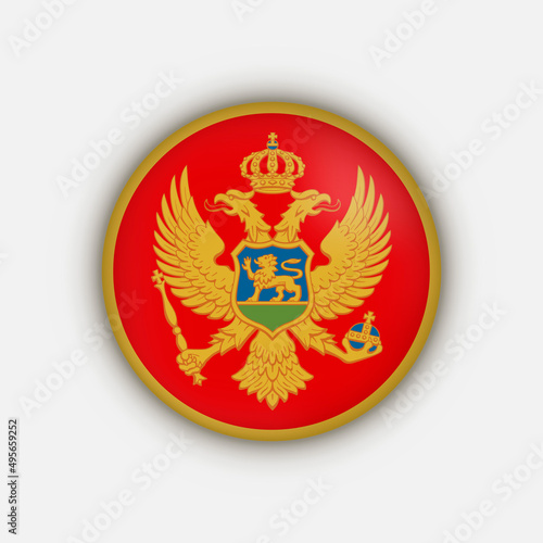 Country Montenegro. Montenegro flag. Vector illustration.