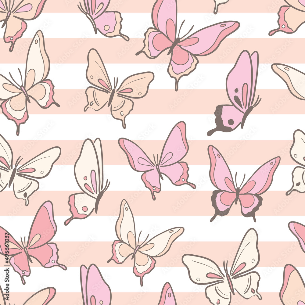 Stripe butterfly vector pattern background. Stripe butterfly vector pattern background.