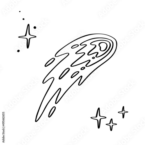 Hand drawn comet. Vector illustration EPS10