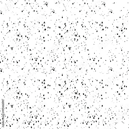 Abstract spotted seamless pattern. Dalmatian spots and leopard. Paint dirty spot grunge pattern. Hand drawn vector illustration isolated on white background.
