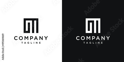 Creative Letter GM Monogram Logo Design Icon Template White and Black Background