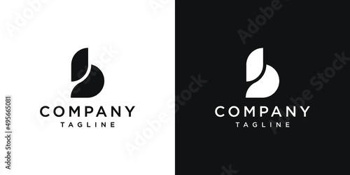 Creative Letter b Monogram Logo Design Icon Template White and Black Background