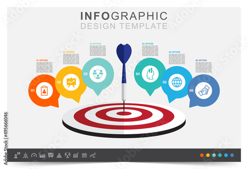 Business goals, modern infographic template, presentation business infographic template, icon set