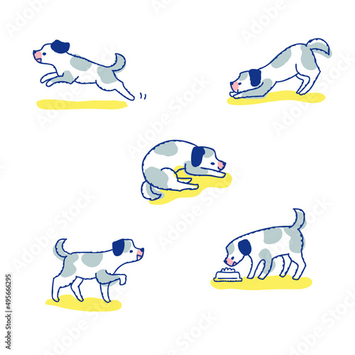 さまざまなポーズの犬　バリエーション　セット