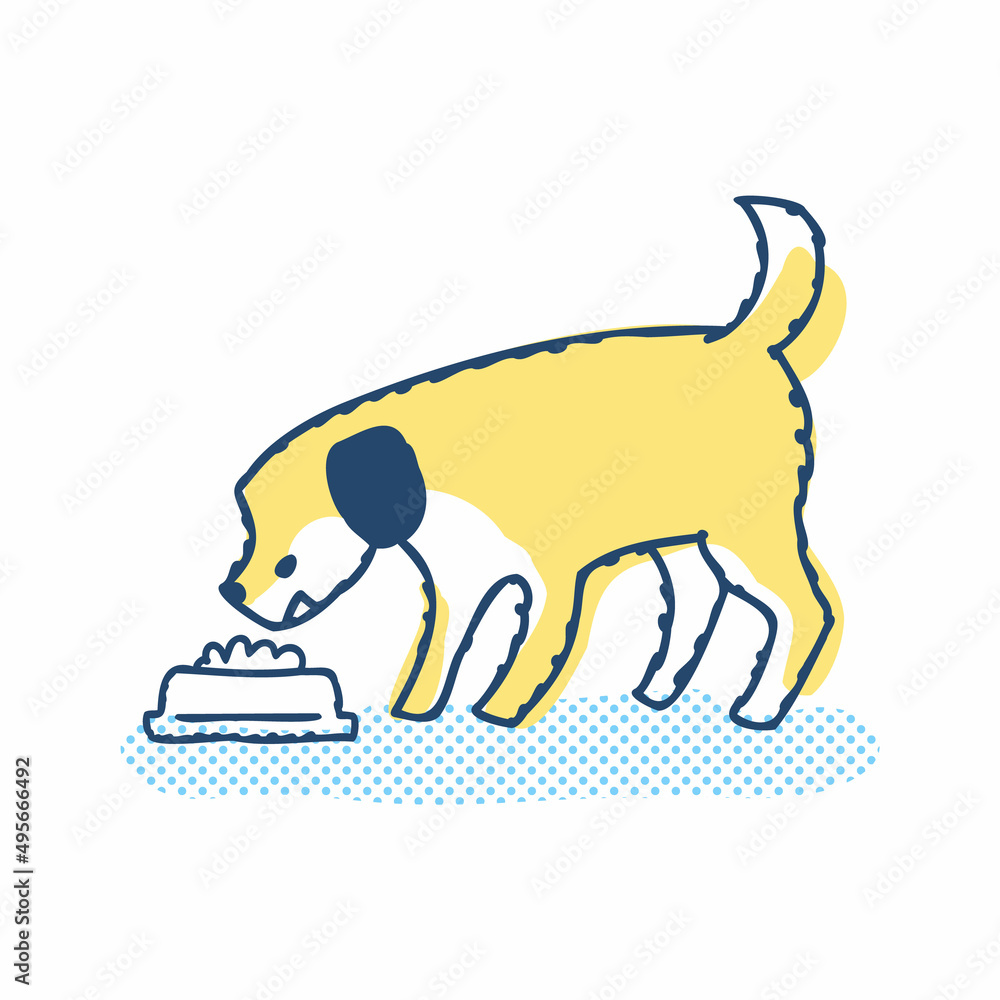ドッグフードを食べている犬 ドッグフードを食べている犬
