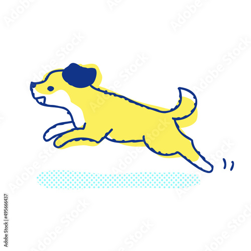 嬉しそうに走り回っている犬