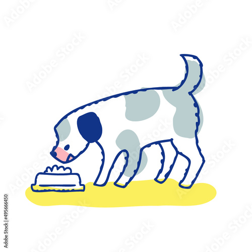 ドッグフードを食べている犬