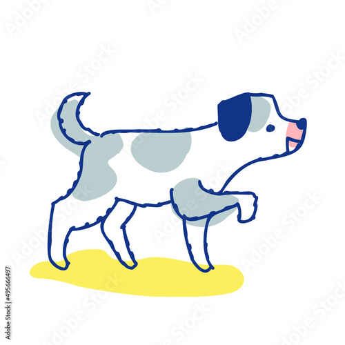 歩いている犬