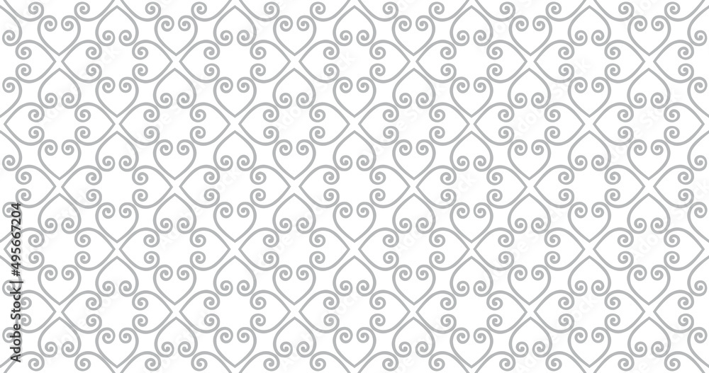 Abstract seamless pattern. Arabic line ornament with geometric shapes. Linear floral ornamental texture. Artistic backdrop in arab orient textile style. Abstract seamless pattern. Arabic line ornament with geometric shapes. Linear floral ornamental texture. Artistic backdrop in arab orient textile style.