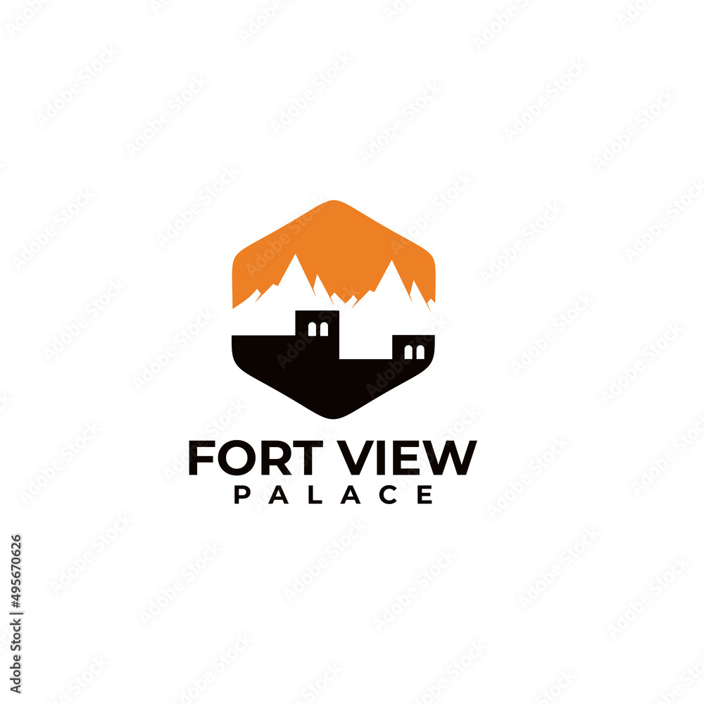 Mountain view hotel logo design