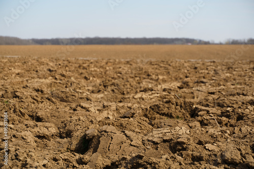 arable land. drought in the spring of 2022 in Baragan, Romania.