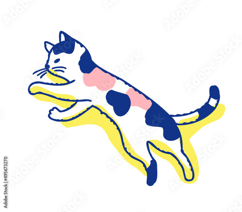 寝転がっている猫