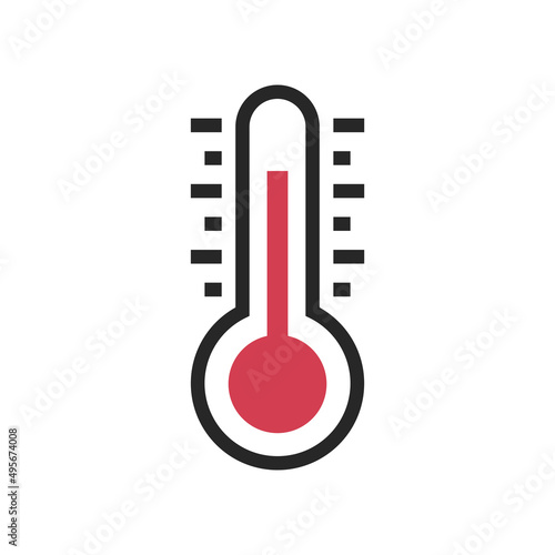 Hot temperature weather and climate forecast flat illustration. 