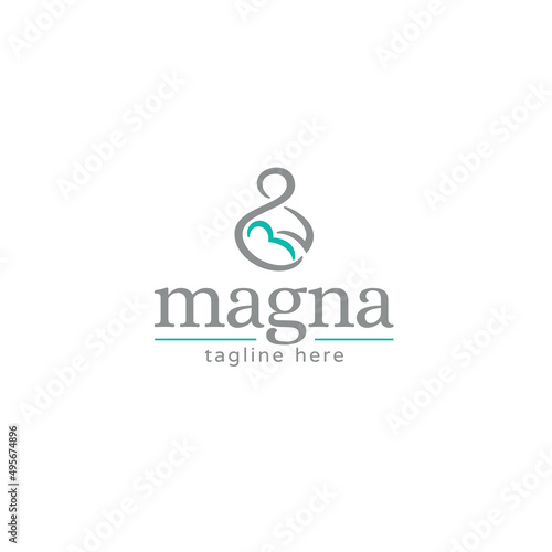 Doula, Baby and Infinity Symbol logo or icon design