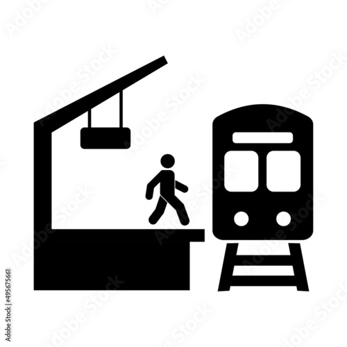 train station icon vector sign symbol isolated