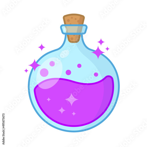 magic potion vector illustration purple magical elixir Logo Icon Clipart