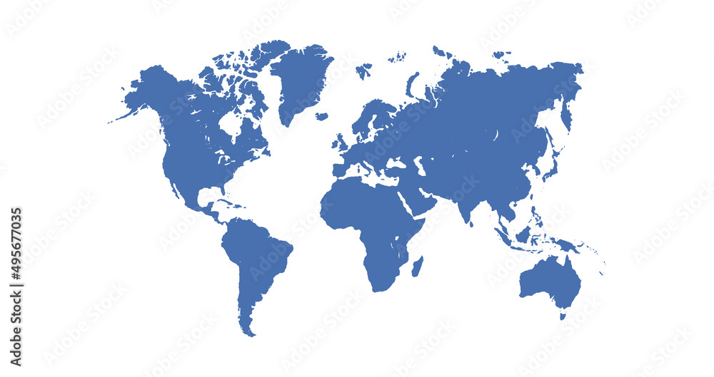 Fototapeta premium World map and earth planet concept flat illustration.