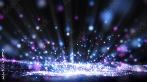 Valokuva Glitter light purple pink blue particles and shine abstract background flickering particles with bokeh effect