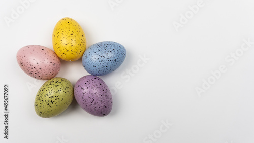 Colorful Easter eggs and a festive mood for everyone. Symbol of Easter.