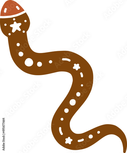 mystical snake illustration, vector brown object