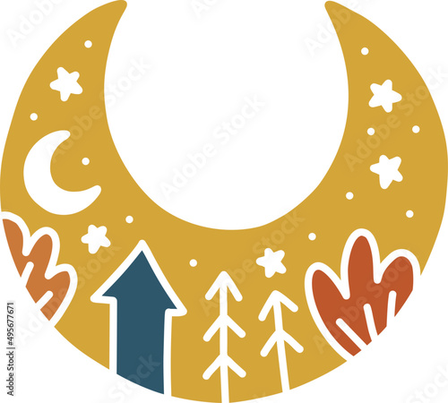 Moon illustration decorative element, vector object