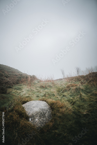 Vertical shot of grassy hill in Rostrevor, Northern Ireland photo