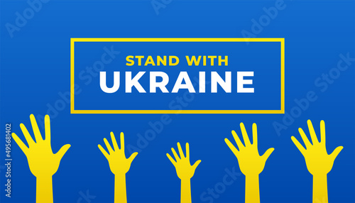 flat style stand with ukraine concept poster