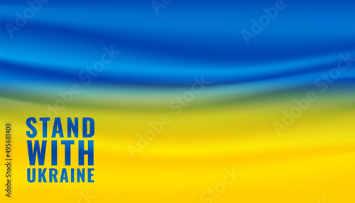 stand with ukraine message on flag
