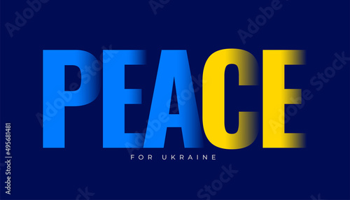 peace wrd written in ukraine flag colors to stop the war